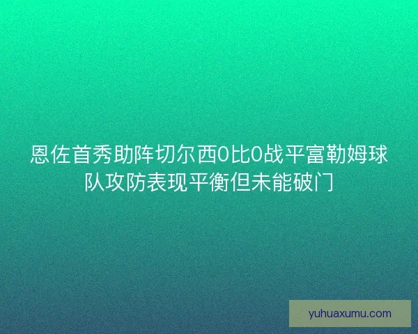 恩佐首秀助阵切尔西0比0战平富勒姆球队攻防表现平衡但未能破门