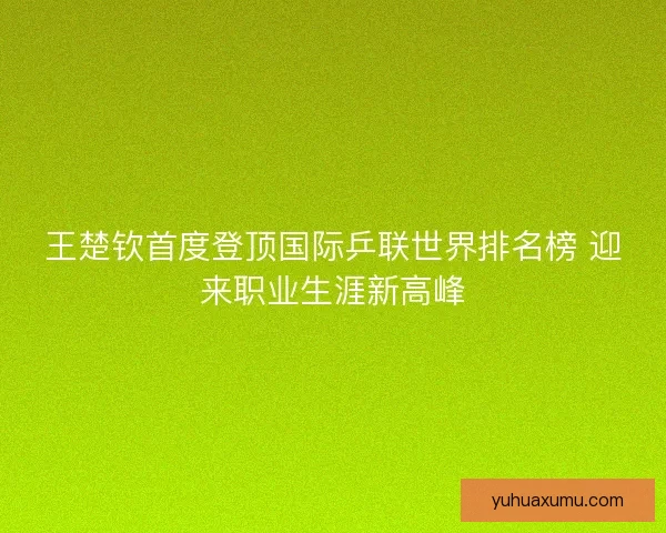 王楚钦首度登顶国际乒联世界排名榜 迎来职业生涯新高峰