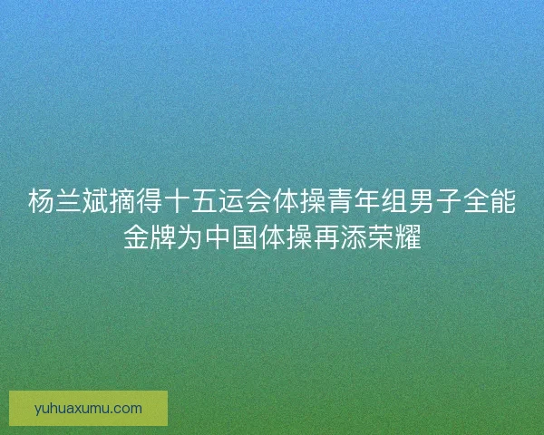 杨兰斌摘得十五运会体操青年组男子全能金牌为中国体操再添荣耀