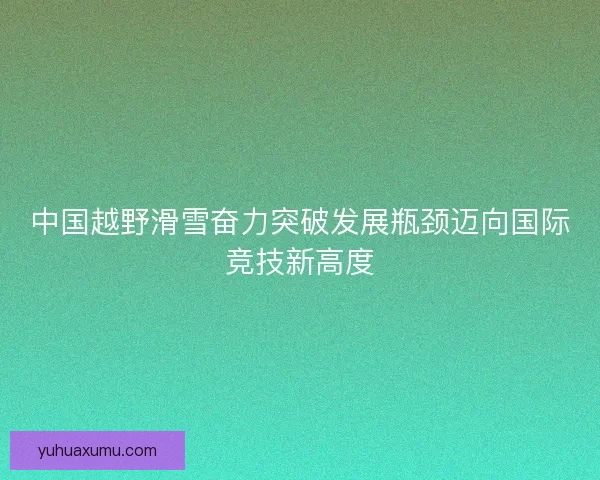 中国越野滑雪奋力突破发展瓶颈迈向国际竞技新高度